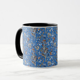 Blätter Berries Watercolor Blau Blumenmuster Tasse