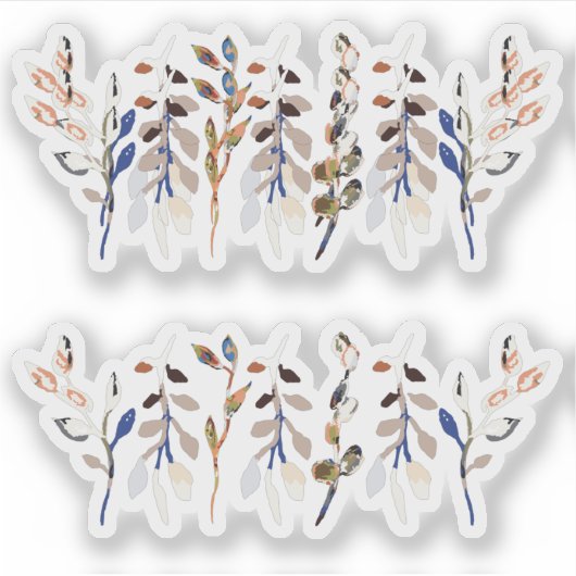 Blätter Berries Watercolor Motifs Aufkleber (Vorderseite)