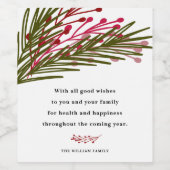 Blätter & Berries Weinetikett (Einzelnes Label)