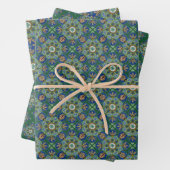 Blätter, blau und grün, Set 3 Geschenkpapier Set (Beispiel)