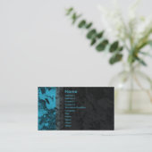 Blätter - Blau Visitenkarte (Stehend Vorderseite)