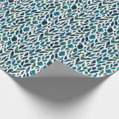 Blätter Blaues und grünes botanisches Muster Geschenkpapier (Ecke)