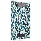 Blätter Blaues und grünes botanisches Muster Klemmbrett (Rechts)