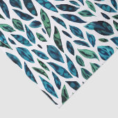 Blätter Blaues und grünes botanisches Muster Seidenpapier (Ausschnitt)