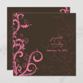 Blätter Blüh/Wirbel/Rosa/Schokolade/ Einladung (Vorne/Hinten)