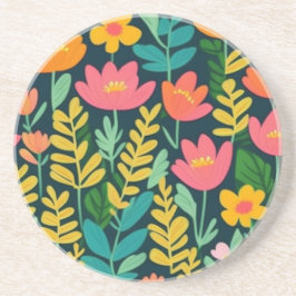 Blätter Blume farbenfrohe Gestaltung Getränkeuntersetzer