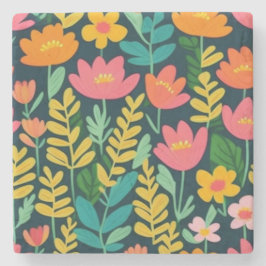 Blätter Blume farbenfrohe Gestaltung Steinuntersetzer