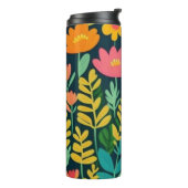 Blätter Blume farbenfrohe Gestaltung Thermosbecher (Nach links gedreht)