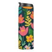 Blätter Blume farbenfrohe Gestaltung Thermosbecher (Nach rechts gedreht)