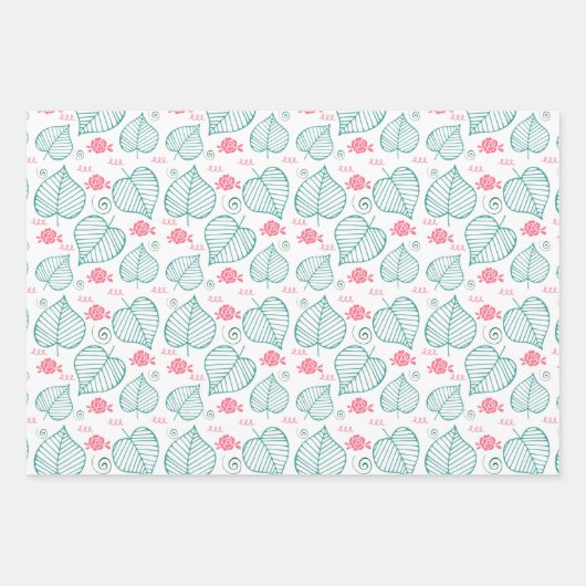 Blätter, Blume und Wirbel, die Papier Set verpacke (Vorderseite)