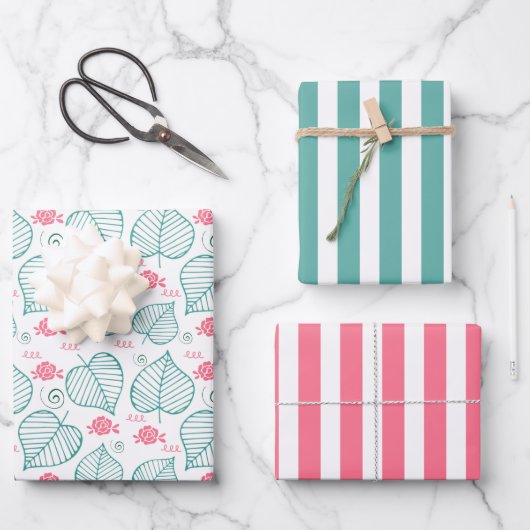 Blätter, Blume und Wirbel, die Papier Set verpacke (Vorderseite)