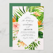 Blätter Blumenzwiebeln Einladung (Vorne/Hinten)