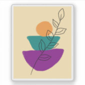 Blätter Boho-Illustration Aufkleber (Vorderseite)