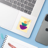 Blätter Boho-Illustration Aufkleber (Laptop mit iPhone)
