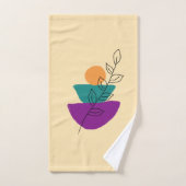 Blätter Boho-Illustration Badhandtuch Set (Handtuch)