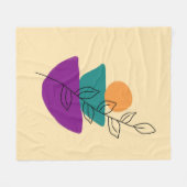 Blätter Boho-Illustration Fleecedecke (Vorderseite (Horizontal))