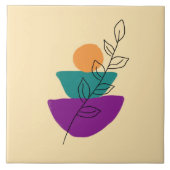 Blätter Boho-Illustration Fliese (Vorderseite)