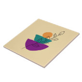 Blätter Boho-Illustration Fliese (Seite)