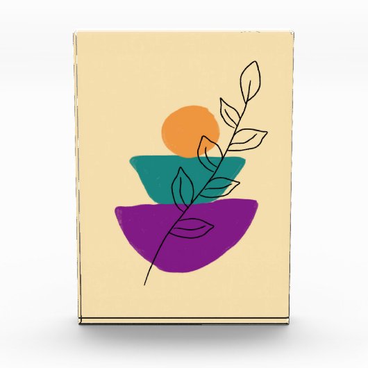 Blätter Boho-Illustration Fotoblock (Vorderseite)