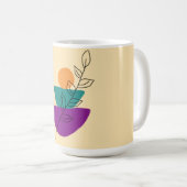 Blätter Boho-Illustration Kaffeetasse (VorderseiteRechts)