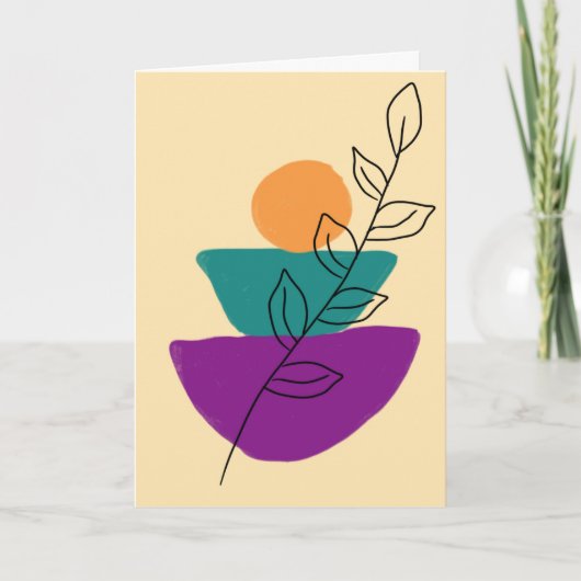 Blätter Boho-Illustration Karte (Vorderseite)