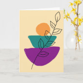 Blätter Boho-Illustration Karte (Gelbe Blume)