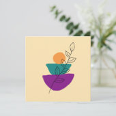 Blätter Boho-Illustration Karte (Stehend Vorderseite)