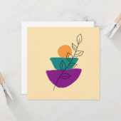 Blätter Boho-Illustration Karte (Vorderseite/Rückseite Beispiel)