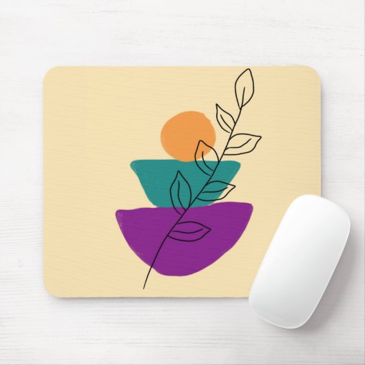 Blätter Boho-Illustration Mousepad (Mit Mouse)