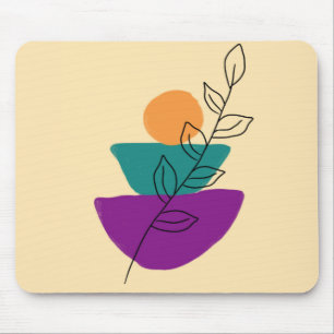 Blätter Boho-Illustration Mousepad