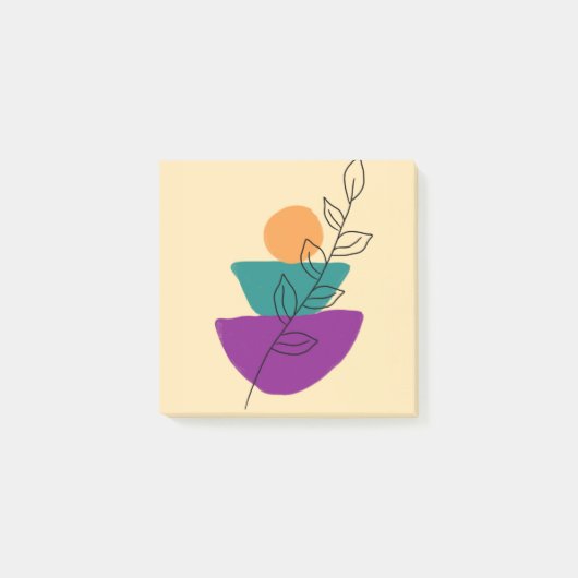 Blätter Boho-Illustration Post-it Klebezettel (Vorderseite)