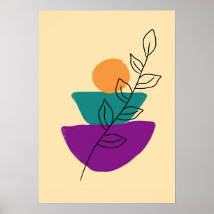 Blätter Boho-Illustration Poster