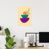 Blätter Boho-Illustration Poster (Heimbüro)