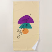 Blätter Boho-Illustration Strandtuch (Vorderseite)