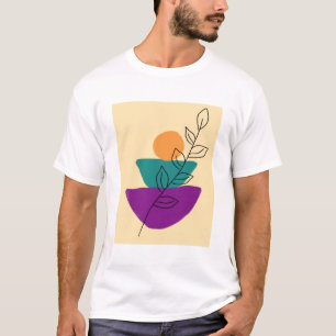 Blätter Boho-Illustration T-Shirt