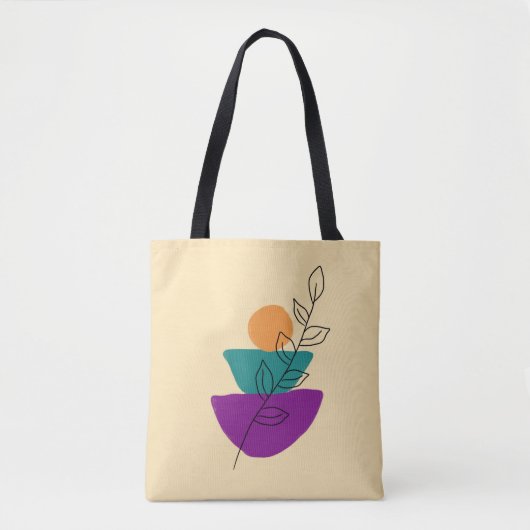 Blätter Boho-Illustration Tasche (Vorderseite)