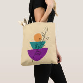Blätter Boho-Illustration Tasche (Von Nahem)