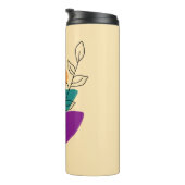 Blätter Boho-Illustration Thermosbecher (Nach rechts gedreht)