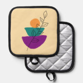 Blätter Boho-Illustration Topflappen (Vorderseite/Rückseite)