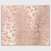 Blätter Botanische Rose Gold Glam Kupfer Geschenkpapier (Flach)
