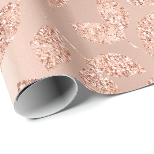Blätter Botanische Rose Gold Glam Kupfer Geschenkpapier (Rolleneckpunkt)