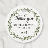 Blätter Botanischer Kranz Hochzeit Weiß Vielen Dan Geschenkanhänger (Rückseite)