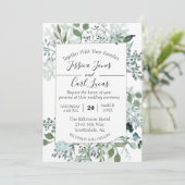 Blätter Botanischer Rahmen für Aquarellbilder Einladung (Stehend Vorderseite)