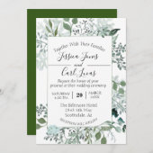 Blätter Botanischer Rahmen für Aquarellbilder Einladung (Vorne/Hinten)