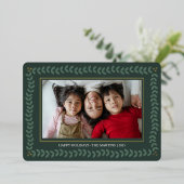 Blätter botanischer Rahmen Weihnachtsfolie Folien Feiertagskarte (Stehend vorne)