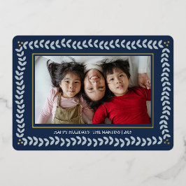 Blätter botanischer Rahmen Weihnachtsfolie Folien Feiertagskarte