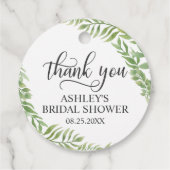 Blätter Botanisches Kranz Brautparty Vielen Dank Geschenkanhänger (Rückseite)
