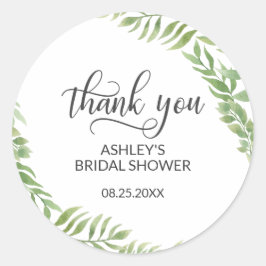 Blätter Botanisches Kranz Brautparty Vielen Dank Runder Aufkleber