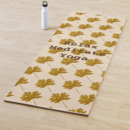 Blätter braunes Aquarellmuster entspannen meditier Yogamatte