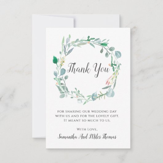 Blätter & Buds Hochzeitskartentur Dankeskarte (Vorderseite)